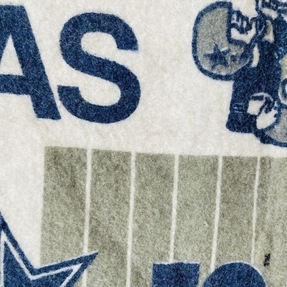 Vintage 90s Dallas Cowboys Blanket Throw Football 63"x43" Tailgate Bedding Decor - Picture 6 of 8